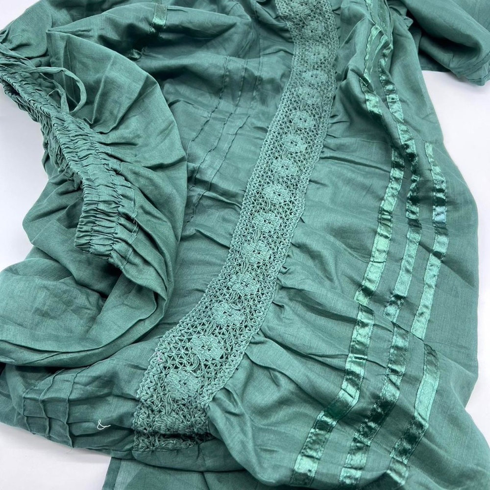 Cottagecore Long Skirt Pine Green - Picture 3 of 8